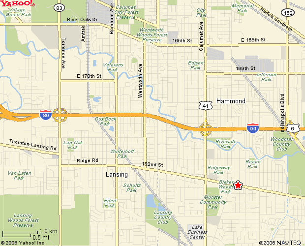 Map to Munster Indiana Concert in Heritage Park