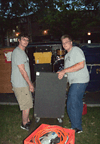 Klaus and his friend Jim unloading the van
